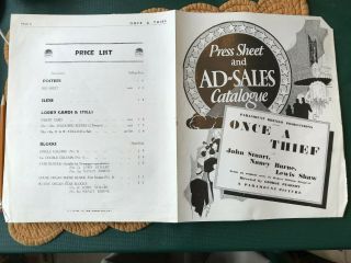 Once A Thief 1935 Paramount British Crime Press Sheet John Stuart Nancy Burne