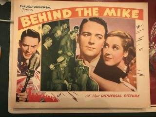 Behind The Mike 1937 Universal 11x14 " Lobby Card William Gargan Judith Barrett