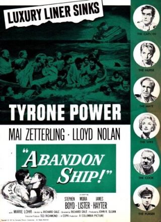 Abandon Ship Pressbook,  Tyrone Power,  Lloyd Nolan,  Stephen Boyd - - Plus Poster - -