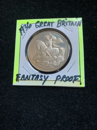Great Britain.  Edward Viii (1936) - Fantasy Crown.  Silver Pl Gem Coin