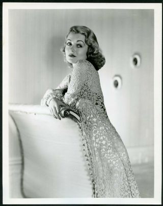 Constance Bennett In Stunning Gown Vintage 1930s Portrait Dblwt Photo