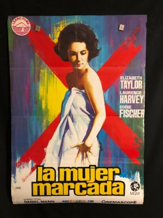 Butterfield 8 Spanish One Sheet Movie Poster Elizabeth Taylor Sexploitation Sex