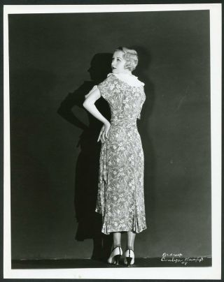 Evalyn Knapp In Stylish Back To Camera Portrait Vintage 1930s Photo