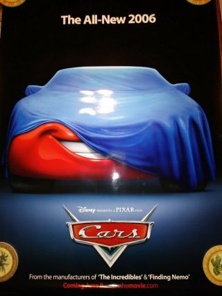 Disney Pixar Cars Authentic 27x40 D/s Movie Poster.