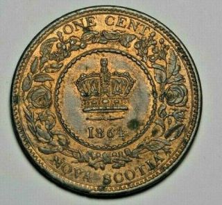 Canada,  Nova Scotia,  Victoria,  Cent 1864,  Lustrous