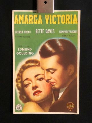 Dark Victory 1939 Spanish Herald Movie Poster Bette Davis Humphrey Bogart