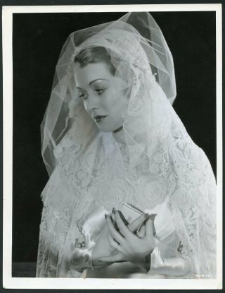 Constance Bennett Stunning Wedding Dress 1933 Portrait Photo Bachrach