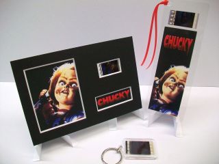 Chucky 3 Piece Movie Film Cell Memorabilia Complements Dvd Poster Book
