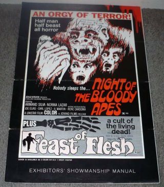 Night Of The Bloody Apes/feast Of Flesh 1970 Horror Pressbook