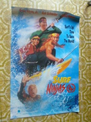 Surf Ninjas Movie Poster Boys Surfing Video Store Promotional 1993 Promo