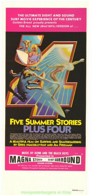 Surfing Movie Poster 5 Summer Stories Australian Db Rick Griffin Art