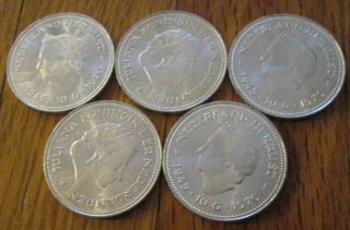 Netherlands 10 Gulden 5 Silver Coin 1970 25th Anniversary Of Liberation Juliana