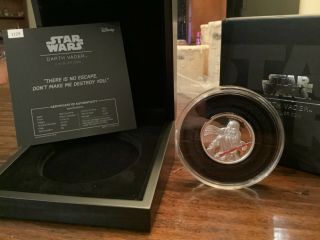 2017 Niue Star Wars Darth Vader 2 Oz Silver Coin W/ Box &