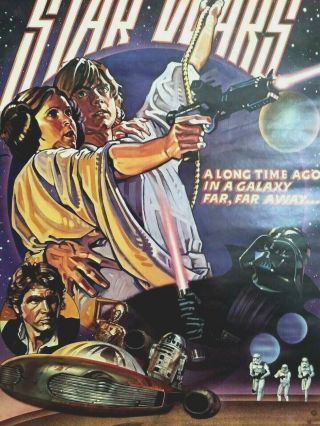 Vintage Official 1982 " Star Wars " Poster 20th Century Fox 22 " X34 "