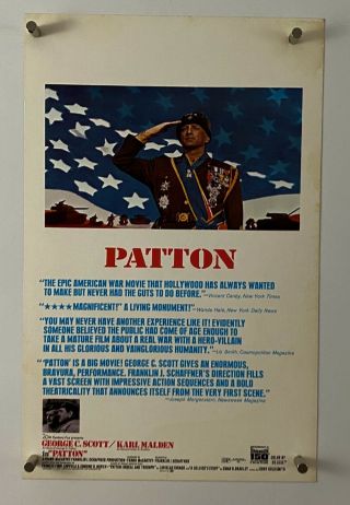 Patton Movie Poster (fine) Window Card 1970 George C Scott Wc122