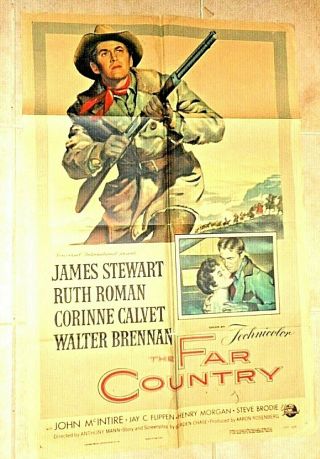 1 Sheet Movie Poster The Far Country 1a 55/8 James Stewart