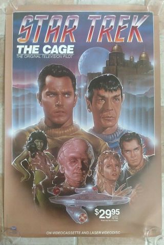 Vintage Star Trek The Cage Pilot Video Movie Poster Rolled