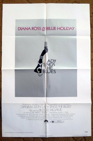 " Lady Sings The Blues " Diana Ross Is Billie Holiday 27x41 Movie Poster