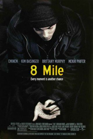 8 Mile Movie Poster 27x40 " Authentic Theater Size D/s Eminem Basinger