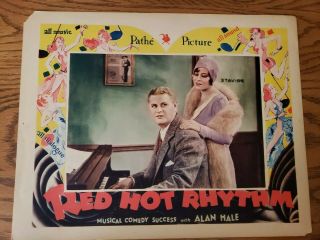 1929 Red Hot Rhythm Theatre Window Lobby Card Poster Alan Hale Kathryn Crawford