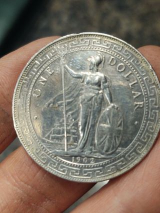 1902 B Great Britain British China Silver Trade Dollar 8