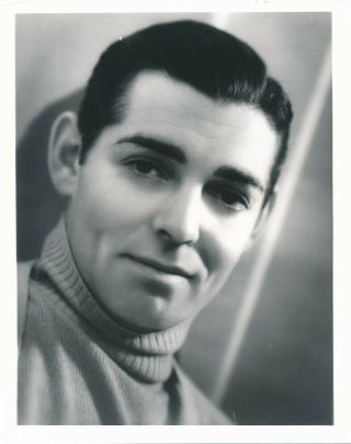 Clark Gable Young Handsome Turtleneck Sweater 1930s Mgm Studio Portrait Photo