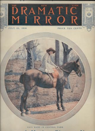 7 - 22 - 1916 The York Dramatic Mirror Silent Movies Gail Kane Theater Reviews