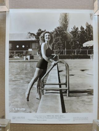 Ruth Valmy Leggy Barefoot Swimsuit Pinup Portrait Photo 1944