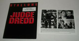 Judge Dredd Promo Movie Press Kit 5 Photos Sylvester Stallone Diane Lane Action