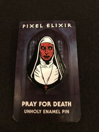 Valak The Nun Pixel Elixir Horror Enamel Pin Pray For Death Virgin Blood Variant