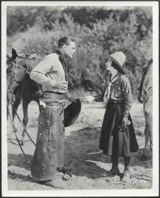 Western Buck Jones 1920 Silent Film Promo Photo Patsy De Forest