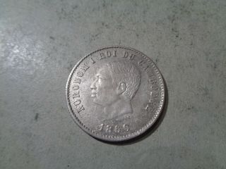 Cambodia 2 Silver Francs 1860 Unc