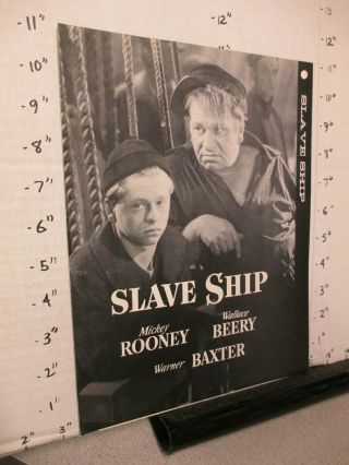 Nta Movie Tv Photo 1950s Pressbook Slave Ship Mickey Rooney Wallace Beery