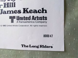 Walter Hill ' s The Long Riders vintage 1 Sheet Poster 1980 Folded N - 2