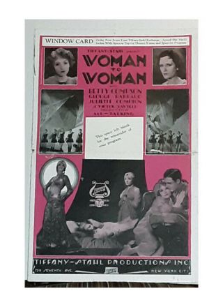 Woman To Woman 1929,  Betty Compson,  George Barraud Tiffany - Stahl