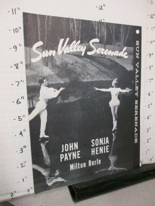Nta Movie Tv Photo 1950s Pressbook Sun Valley Serenade Sonja Henie John Payne