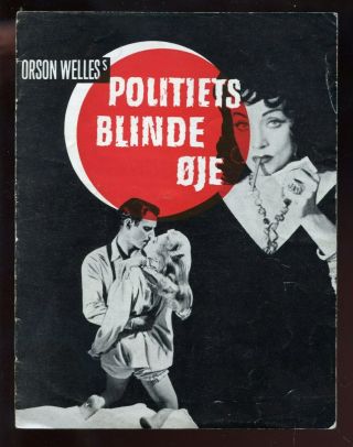 Vintage Danish Program Touch Of Evil Orson Welles Marlene Dietrich