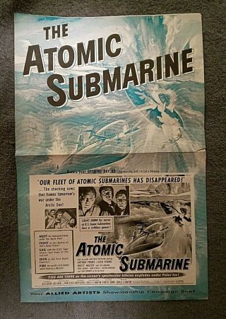 The Atomic Submarine Pressbook Arthur Franz Dick Foran Brett Halsey Bob Steele