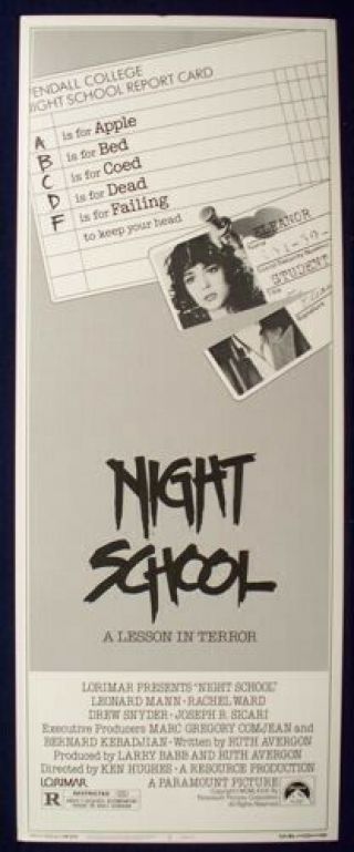Night School 14x36 Rolled Movie Poster 1981 Rachel Ward Insert Horror