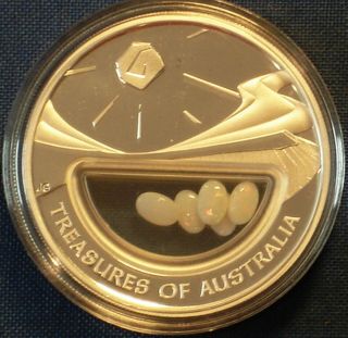 Australia 1$ Silver Proof 2008 Treasures of Australia Opals KM 1749 Boxes & 3