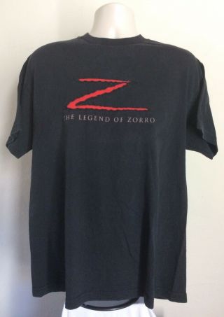 Vtg 2005 The Legend Of Zorro T - Shirt Black L 90s Movie Antonio Banderas