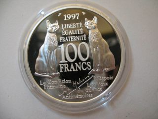 France 100 Francs 1997 Silver Proof Coin Andre Malraux