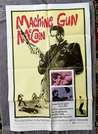 Machine Gun Mccain Movie Poster John Cassavetes Britt Ekland Peter Falk Rowlands