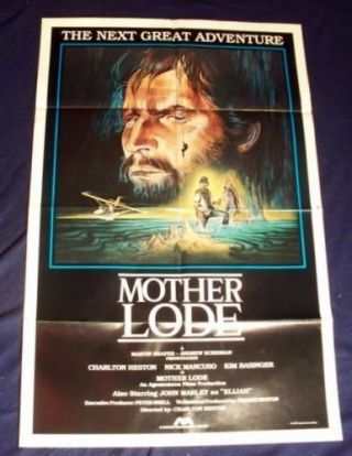 Mother Lode Folded Movie Poster 1982 Rare Style B Charlton Heston
