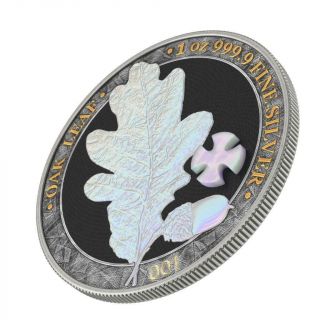 Germania 2019 5 Mark - Oak Leaf - Pearl Cross - 1 Oz Silver Coin