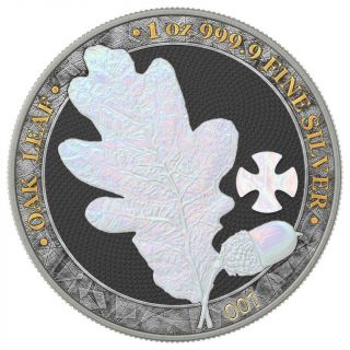 Germania 2019 5 Mark - Oak Leaf - Pearl Cross - 1 Oz Silver Coin 2