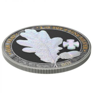 Germania 2019 5 Mark - Oak Leaf - Pearl Cross - 1 Oz Silver Coin 3