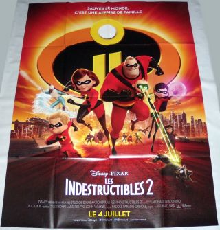The Incredibles 2 Walt Disney Animation Brad Bird Large French Poster