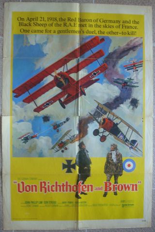Von Richthofen And Brown One Sheet Us Movie Poster Roger Corman 27x41 " Film 1971