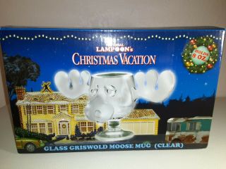 Christmas Vacation Glass Moose Mug National Lampoons Chevy Chase Clear Glass